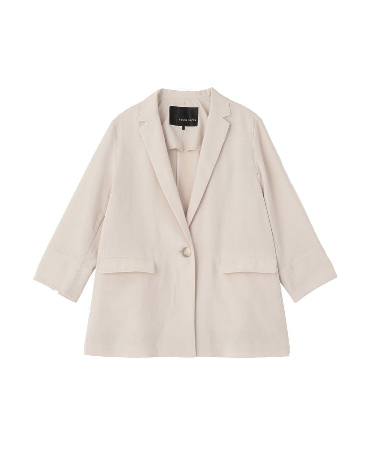 YECCA VECCA「マシンウォッシャブルリネンライクジャケット」|テーラードジャケット|