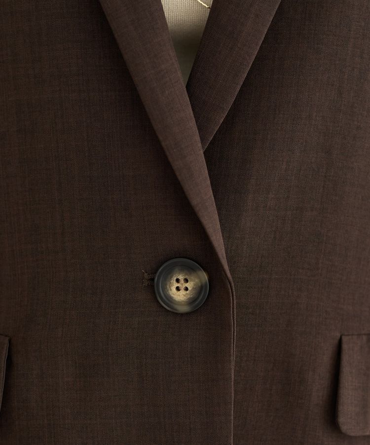 YECCA VECCA「マシンウォッシャブルリネンライクジャケット」|テーラードジャケット|