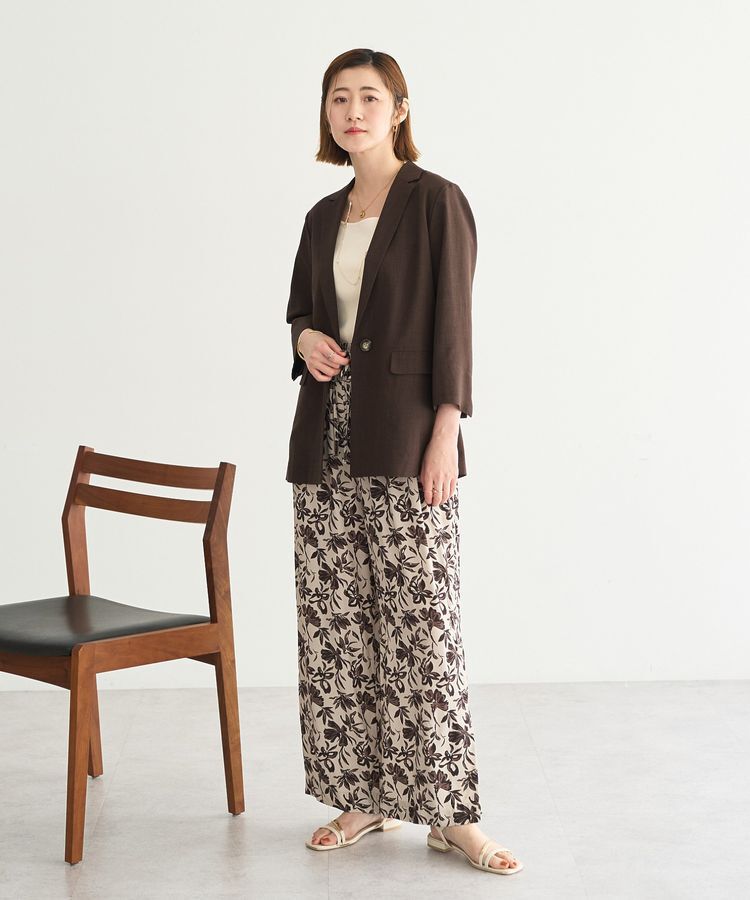 YECCA VECCA「マシンウォッシャブルリネンライクジャケット」|テーラードジャケット|