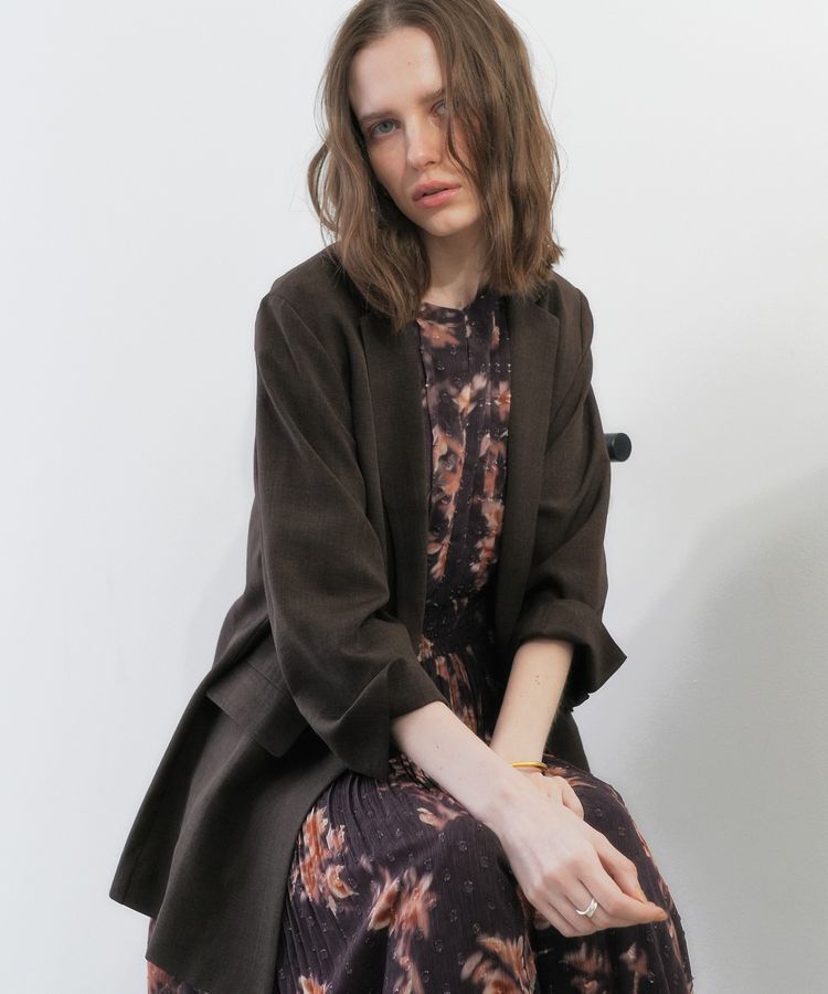 YECCA VECCA「マシンウォッシャブルリネンライクジャケット」|テーラードジャケット|