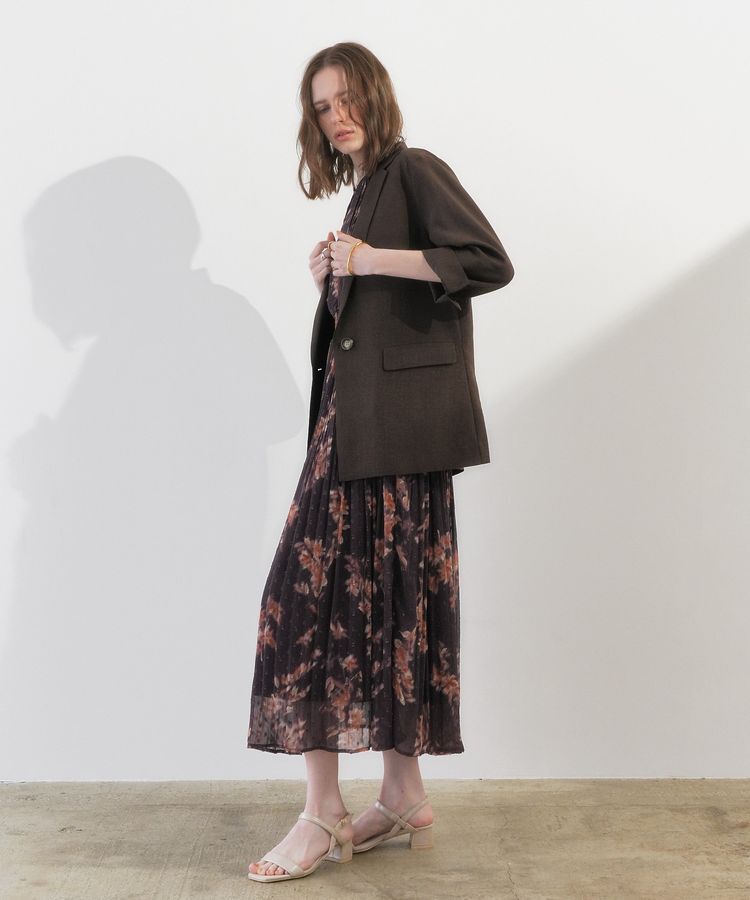 YECCA VECCA「マシンウォッシャブルリネンライクジャケット」|テーラードジャケット|