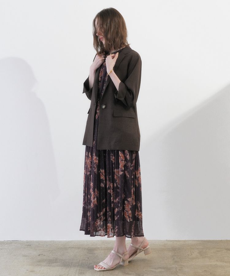 YECCA VECCA「マシンウォッシャブルリネンライクジャケット」|テーラードジャケット|