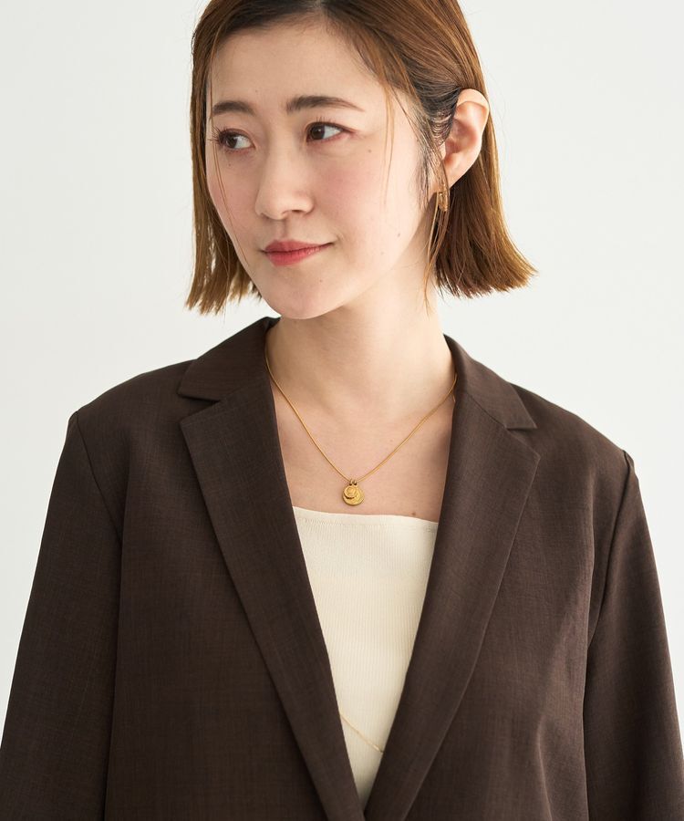 YECCA VECCA「マシンウォッシャブルリネンライクジャケット」|テーラードジャケット|