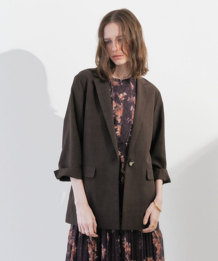 YECCA VECCA「マシンウォッシャブルリネンライクジャケット」|テーラードジャケット|