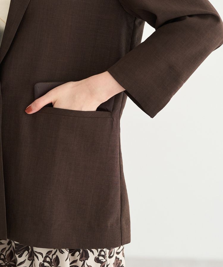 YECCA VECCA「マシンウォッシャブルリネンライクジャケット」|テーラードジャケット|