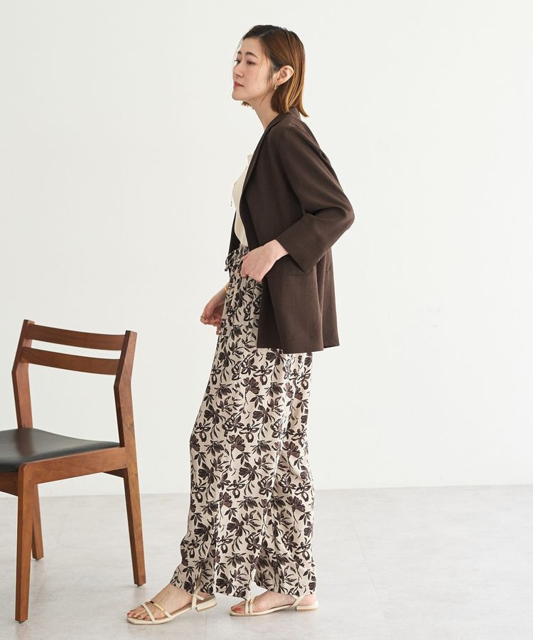 YECCA VECCA「マシンウォッシャブルリネンライクジャケット」|テーラードジャケット|