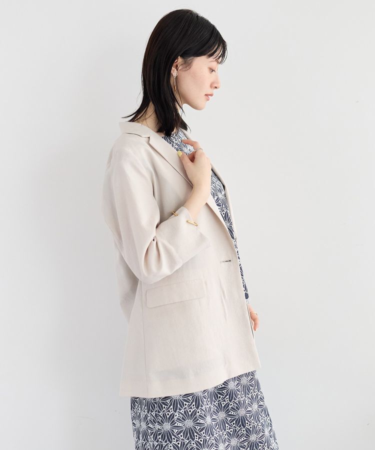 YECCA VECCA「マシンウォッシャブルリネンライクジャケット」|テーラードジャケット|