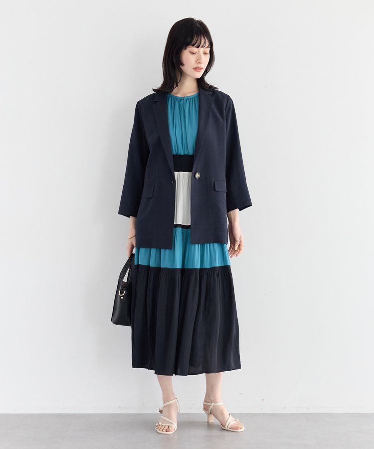 YECCA VECCA「マシンウォッシャブルリネンライクジャケット」|テーラードジャケット|