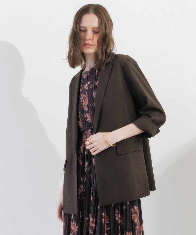 YECCA VECCA「マシンウォッシャブルリネンライクジャケット」|テーラードジャケット|