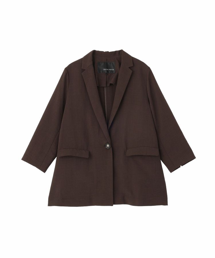 YECCA VECCA「マシンウォッシャブルリネンライクジャケット」|テーラードジャケット|
