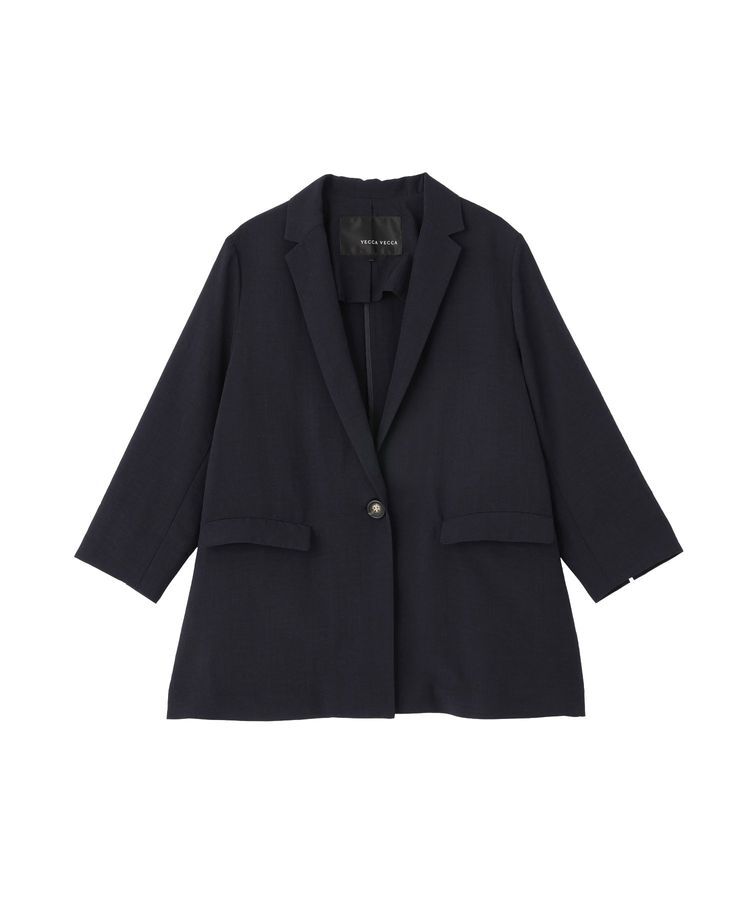 YECCA VECCA「マシンウォッシャブルリネンライクジャケット」|テーラードジャケット|