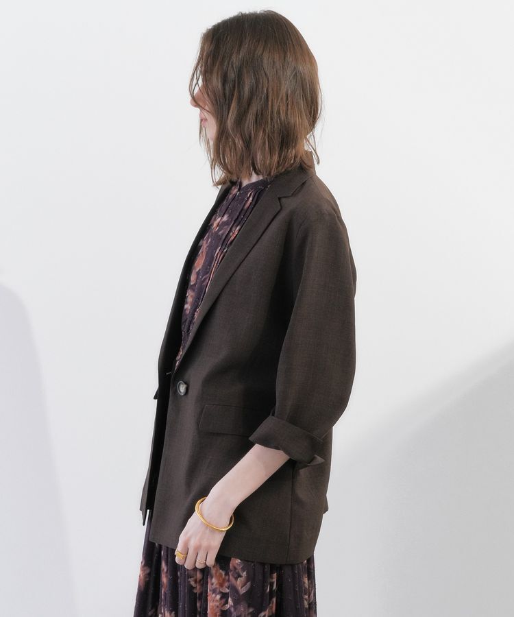 YECCA VECCA「マシンウォッシャブルリネンライクジャケット」|テーラードジャケット|