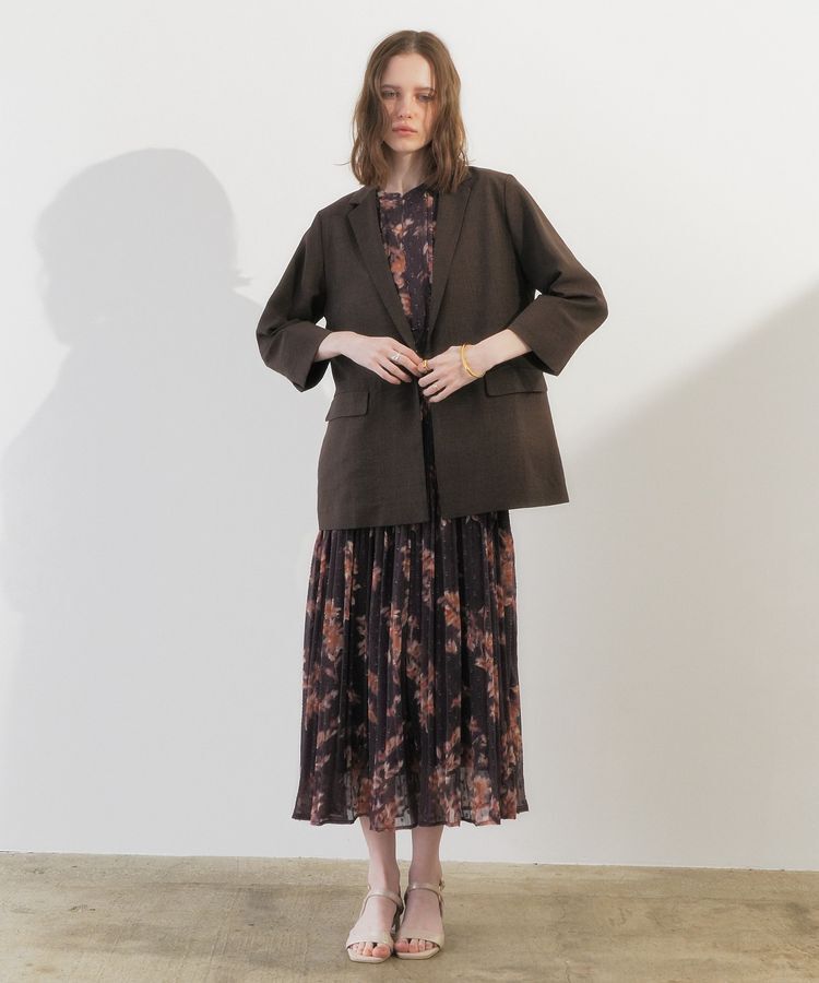 YECCA VECCA「マシンウォッシャブルリネンライクジャケット」|テーラードジャケット|