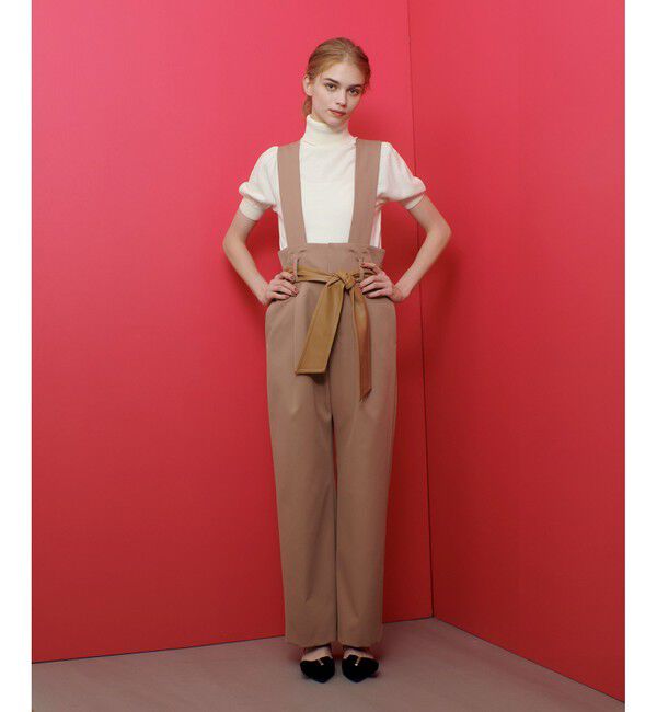 LOULOU WILLOUGHBY「【LOULOU WILLOUGHBY】ジャンパーワイドパンツ」|オールインワン|キャメル