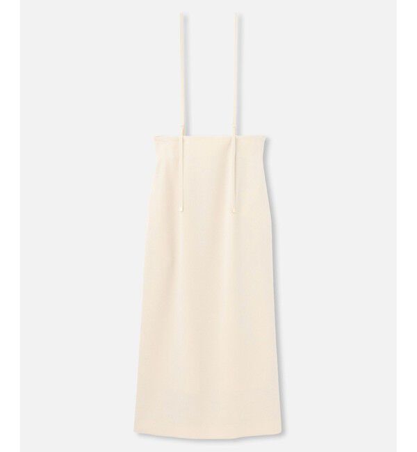 allureville「ジョーゼットサロペナロースカート」|タイト|アイボリー