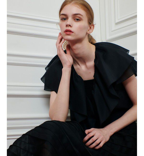 LOULOU WILLOUGHBY「【LOULOU WILLOUGHBY】オーガンジーフリルジャケット」|テーラードジャケット|