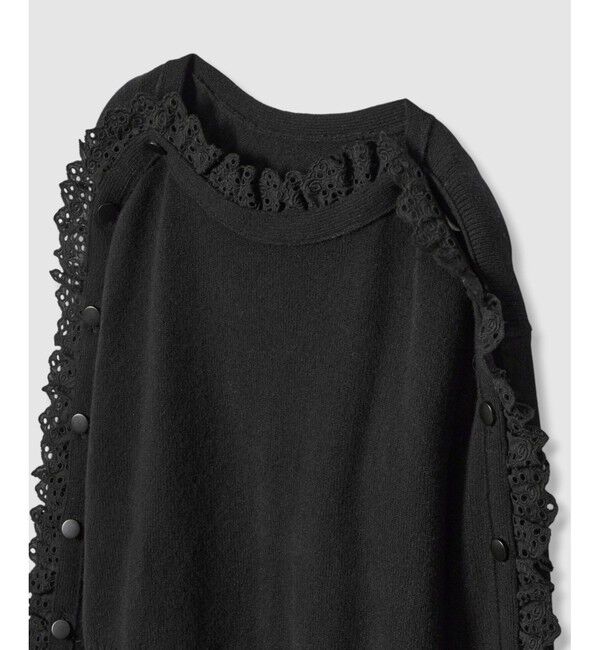 LOULOU WILLOUGHBY「【LOULOU WILLOUGHBY】ショルダーレース釦プルオーバー」|ニット・セーター|