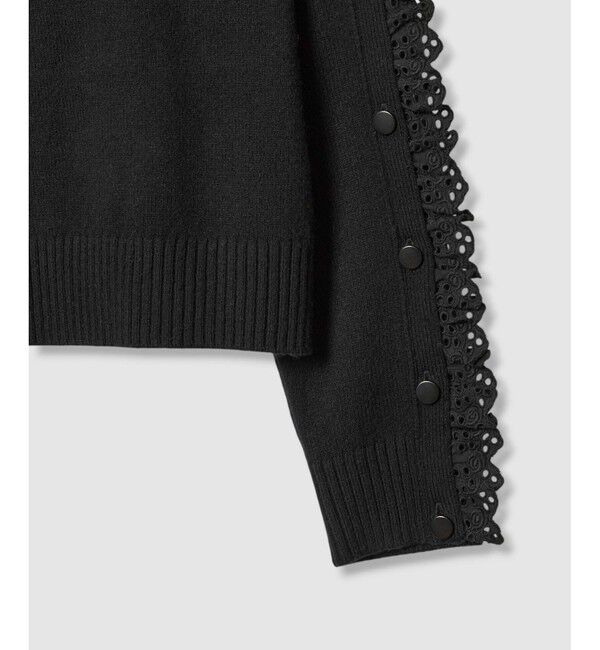 LOULOU WILLOUGHBY「【LOULOU WILLOUGHBY】ショルダーレース釦プルオーバー」|ニット・セーター|