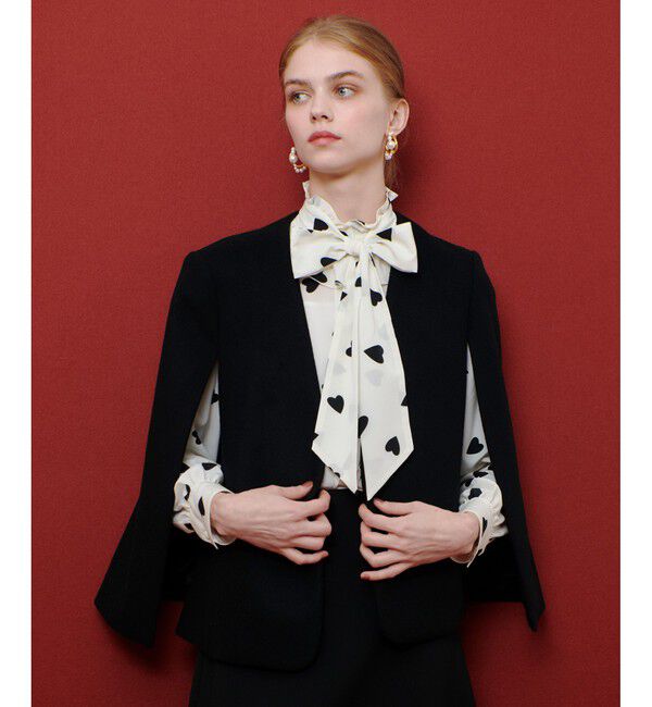 LOULOU WILLOUGHBY「WEB限定【LOULOU WILLOUGHBY】デシンハートプリントボウタイブラウス」|シャツ・ブラウス|