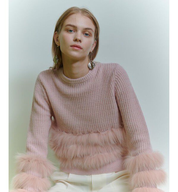 LOULOU WILLOUGHBY「【LOULOU WILLOUGHBY】フォックスファートリミングプルオーバー」|ニット・セーター|