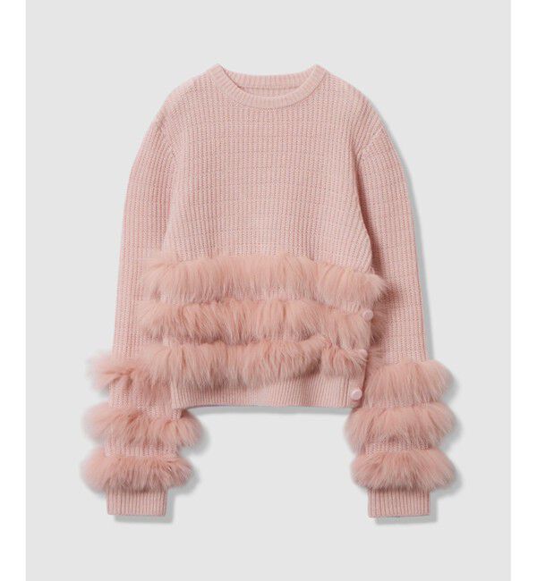 LOULOU WILLOUGHBY「【LOULOU WILLOUGHBY】フォックスファートリミングプルオーバー」|ニット・セーター|