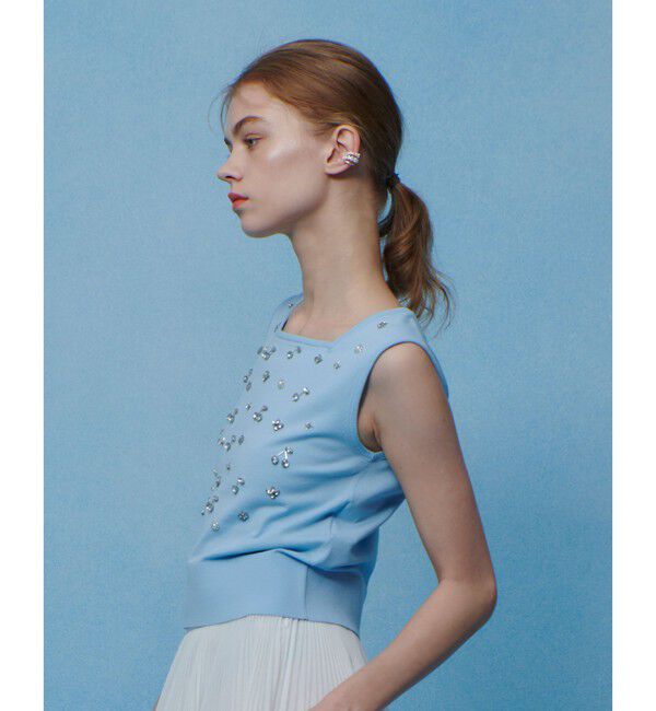 LOULOU WILLOUGHBY「【LOULOU WILLOUGHBY】CHERRYビジュータンク」|ニット・セーター|