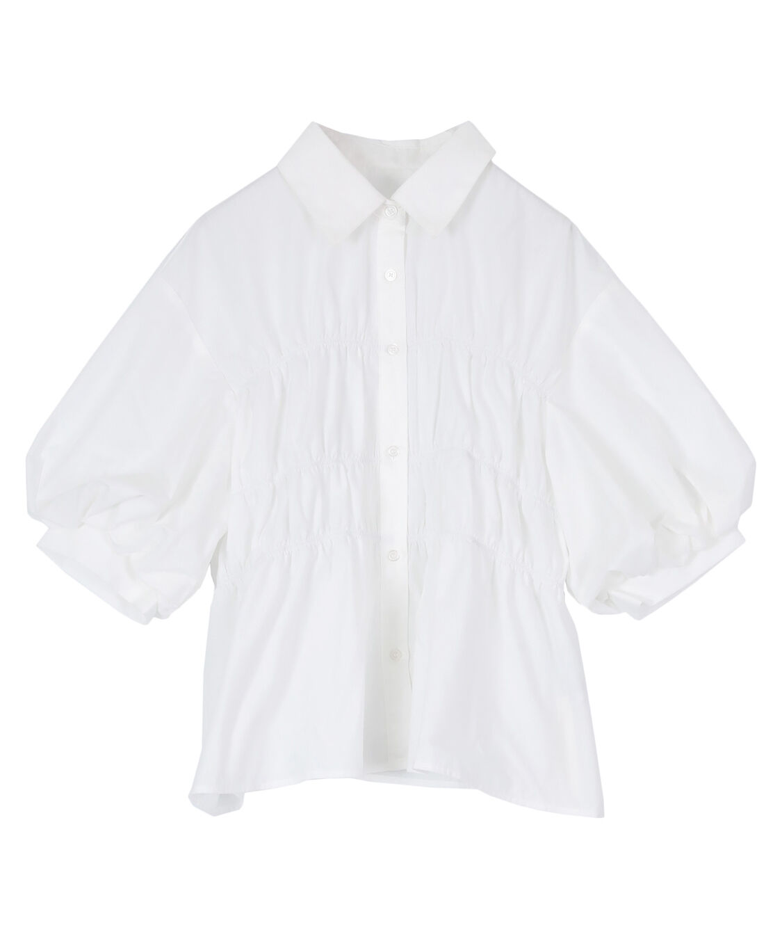 titivate「5分袖ﾊﾞﾙｰﾝｼｬｰﾘﾝｸﾞﾌﾞﾗｳｽ」|シャツ・ブラウス|オフホワイト