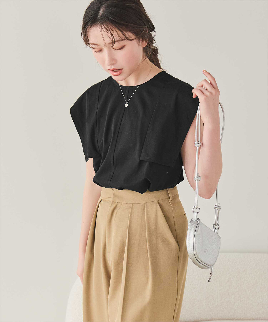 titivate「【サステナブル】スクエアスリーブカットソートップス」|Tシャツ・カットソー|