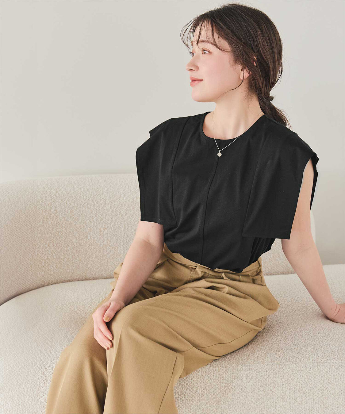 titivate「【サステナブル】スクエアスリーブカットソートップス」|Tシャツ・カットソー|