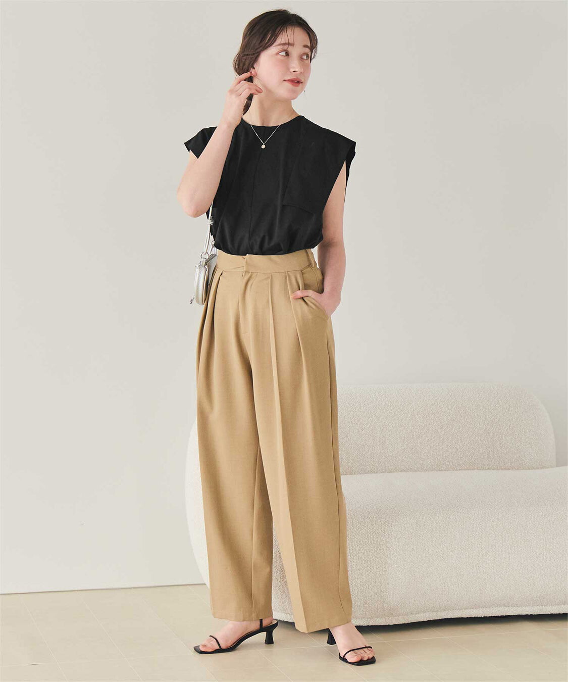 titivate「【サステナブル】スクエアスリーブカットソートップス」|Tシャツ・カットソー|