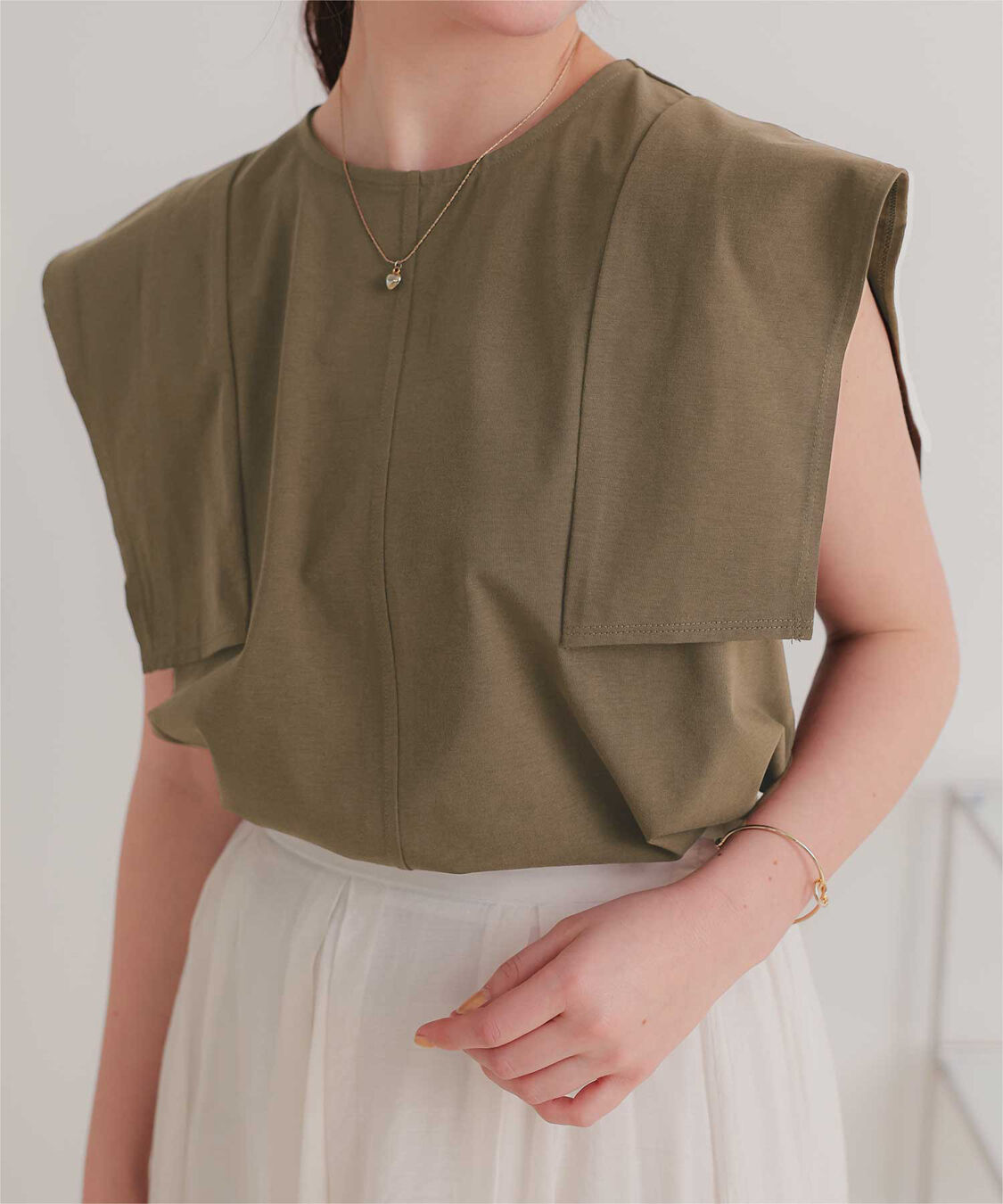 titivate「【サステナブル】スクエアスリーブカットソートップス」|Tシャツ・カットソー|ブラウン