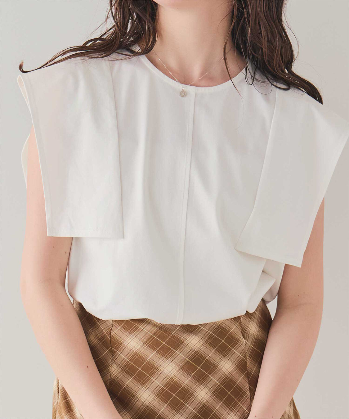 titivate「【サステナブル】スクエアスリーブカットソートップス」|Tシャツ・カットソー|オフホワイト