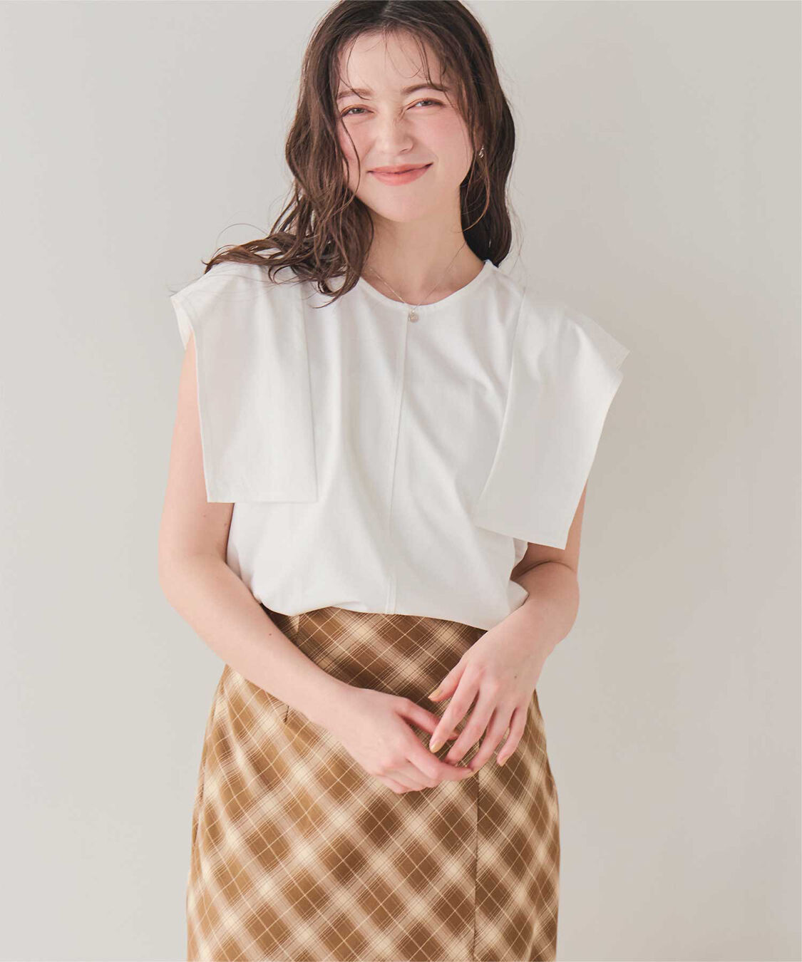 titivate「【サステナブル】スクエアスリーブカットソートップス」|Tシャツ・カットソー|