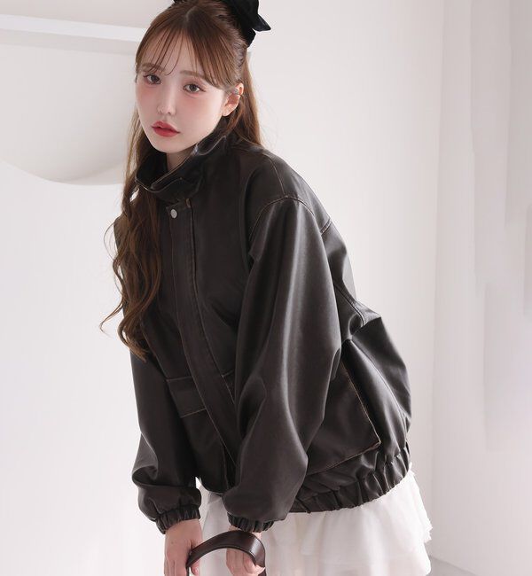  「フェイクレザージャケット」|ダウンベスト・ベスト|