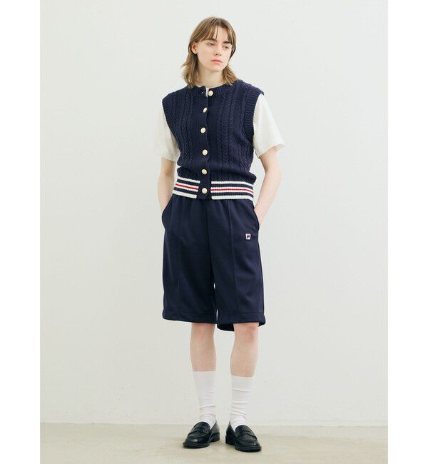 MARMARMAR「MARMARMAR FILAニットベスト」|ベスト・ジレ|ネイビー