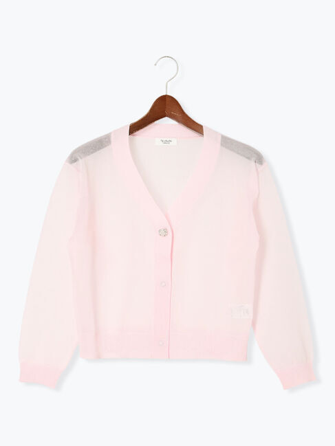 Te chichi TERRASSE「ビジュー付きシアーVネックカーディガン」|カーディガン|