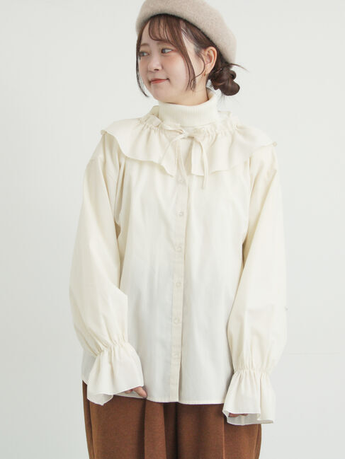 Samansa Mos2「フリル襟ブラウス」|シャツ・ブラウス|キナリ