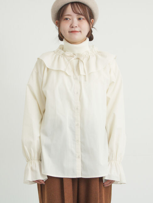 Samansa Mos2「フリル襟ブラウス」|シャツ・ブラウス|