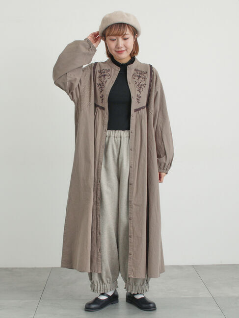 Samansa Mos2「【S/Mサイズ】切替配色刺繍ワンピース」|ワンピース|