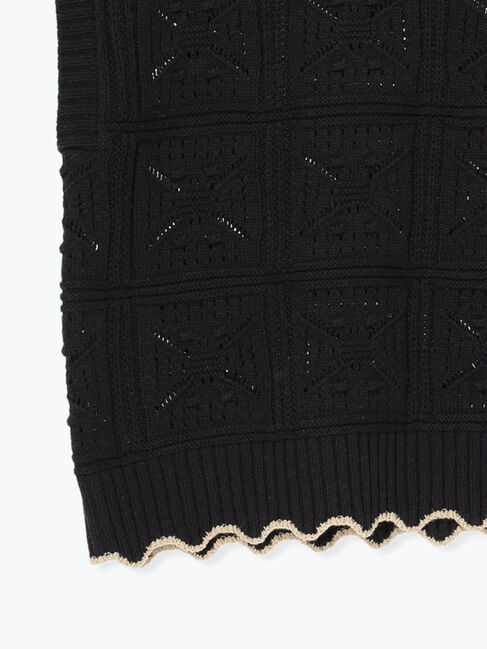 Samansa Mos2「クロシェ風配色ニットベスト」|ダウンベスト・ベスト|