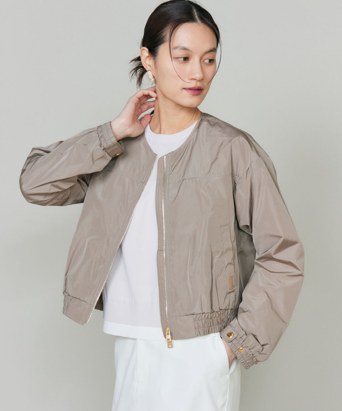 INED「ノーカラーブルゾン ELYS JACKET《WOOLRICH》」|その他|ベージュ2