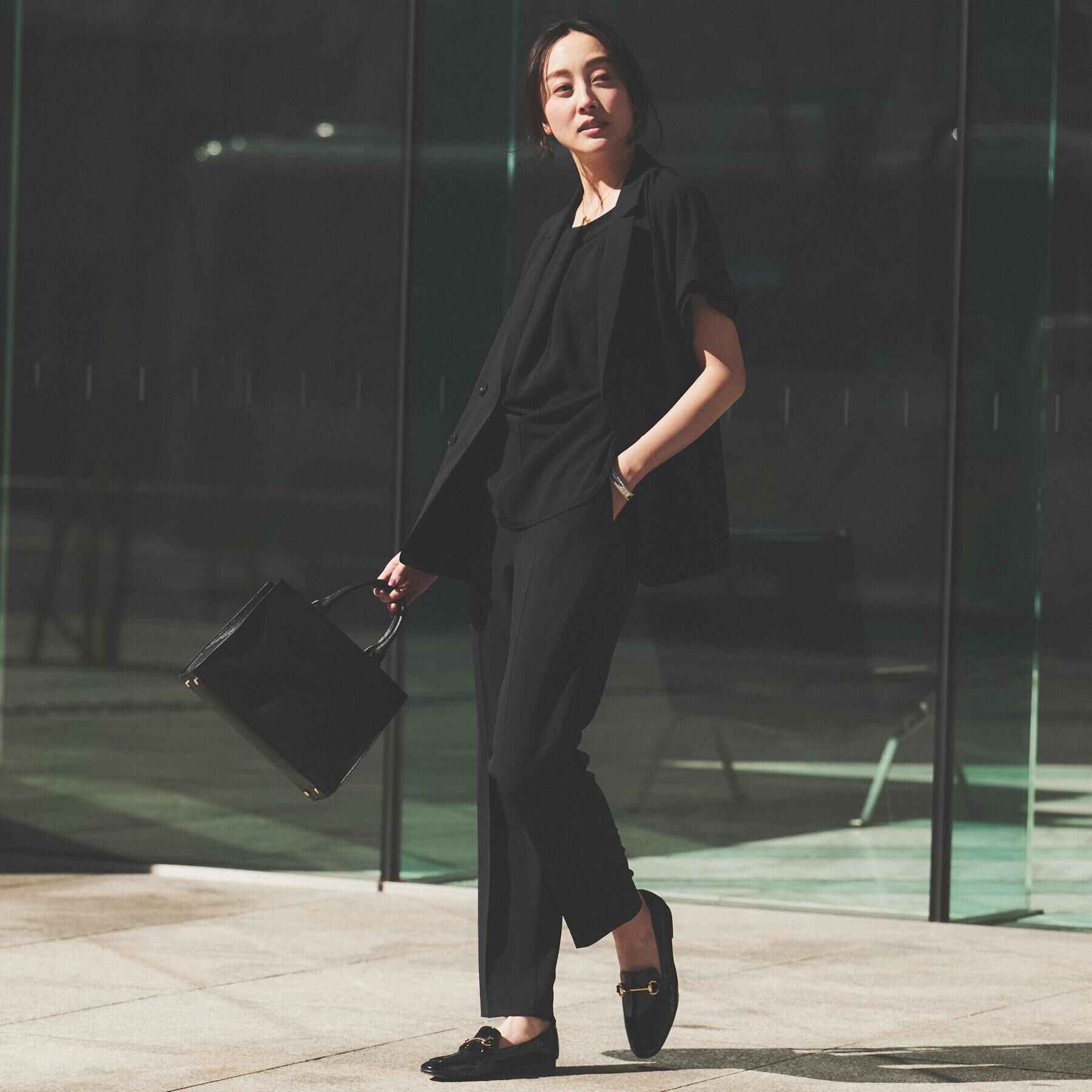 UNTITLED「【セットアップ可能/接触冷感/イージーケア/ウエストゴム仕様】リラクミスト テーパードパンツ」|その他|