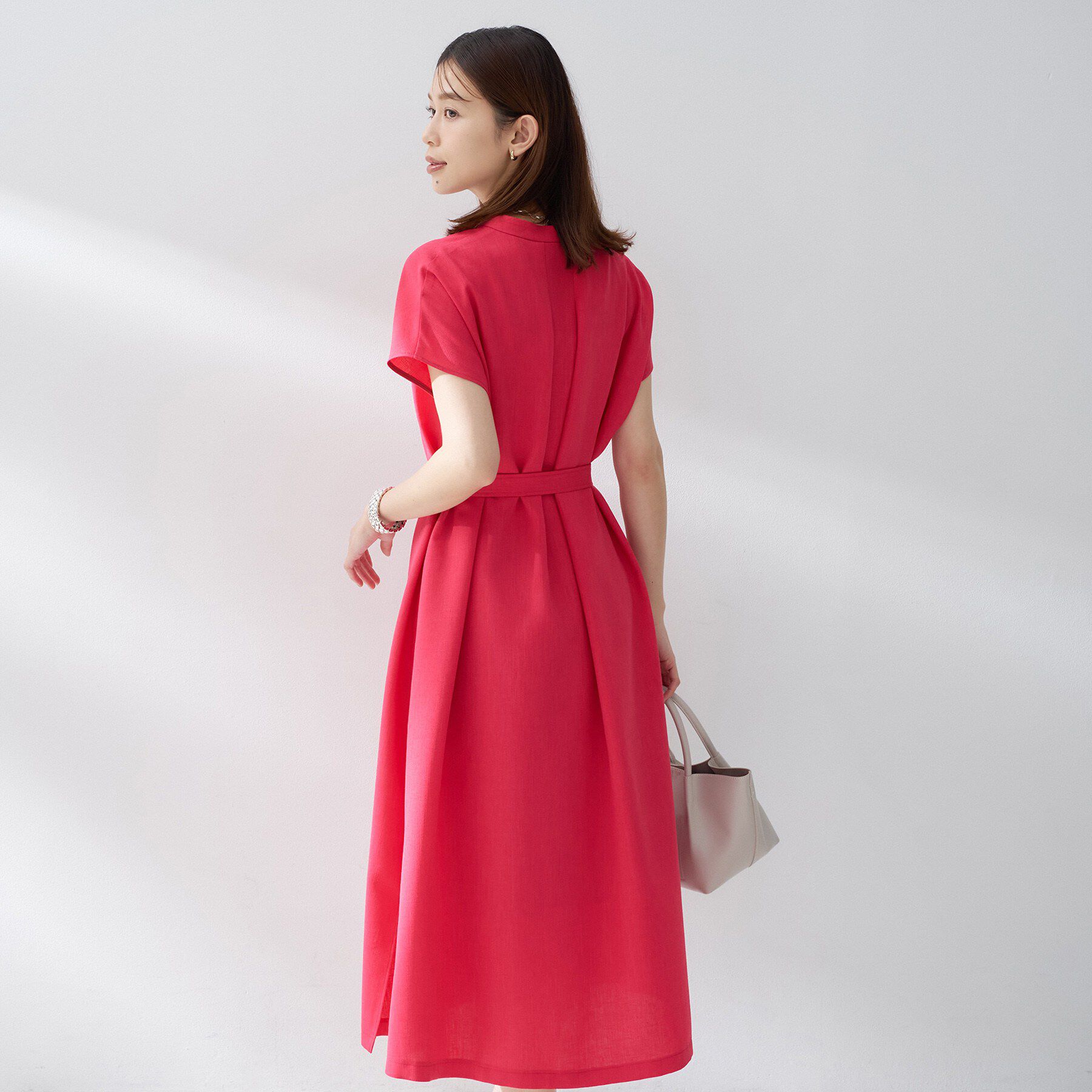 UNTITLED「スラブバンドカラーワンピース」|ワンピース|