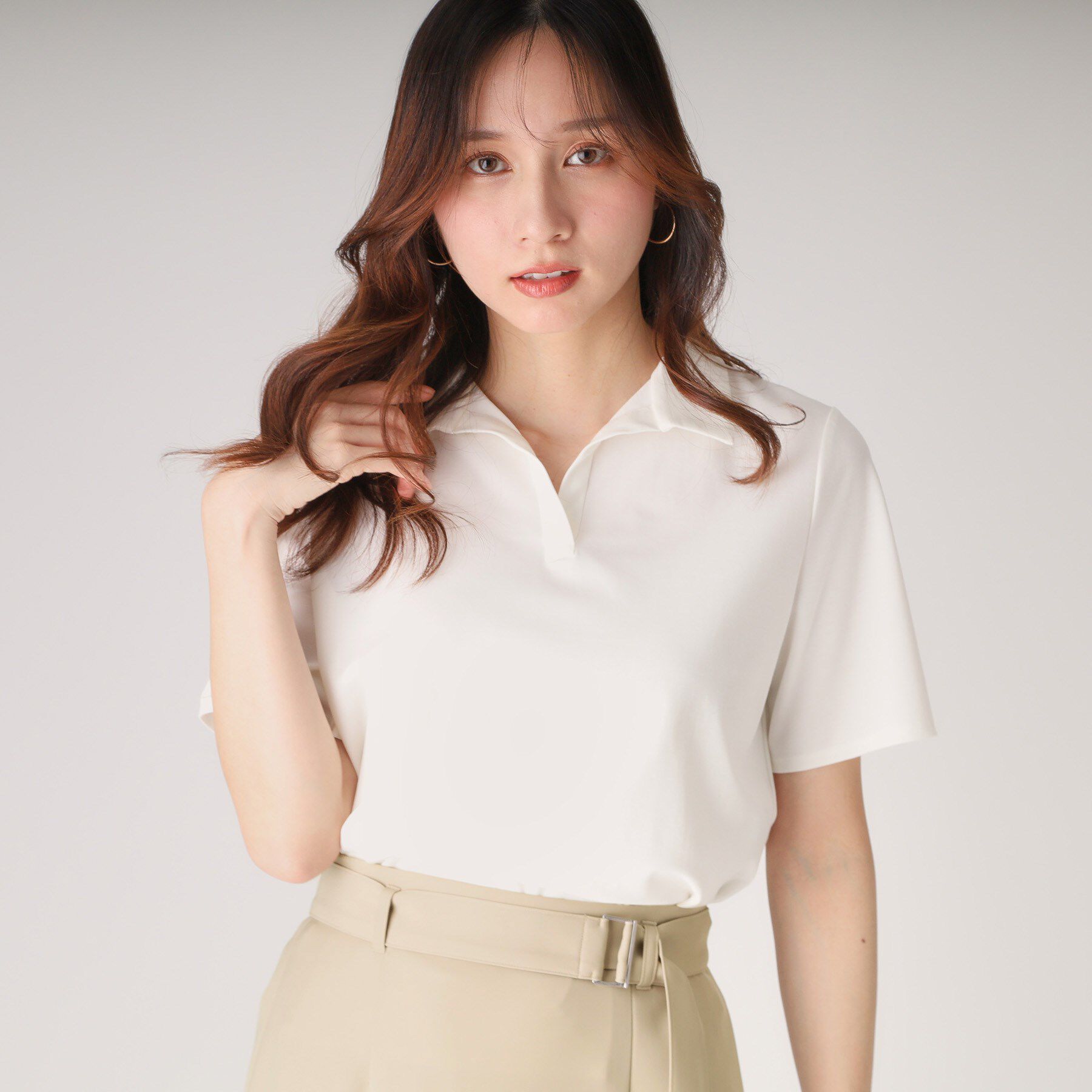 COUP DE CHANCE「【洗える／日本製】スキッパーカットソー」|Tシャツ・カットソー|