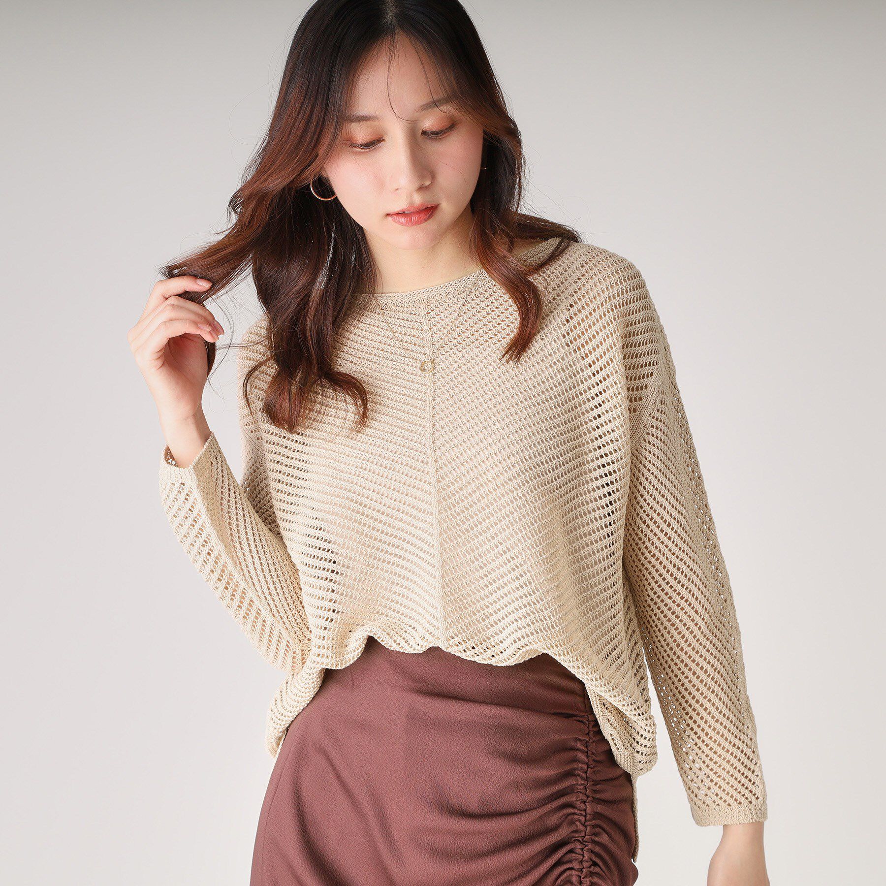 COUP DE CHANCE「【洗える／日本製】和紙混ニットプルオーバー」|ニット・セーター|