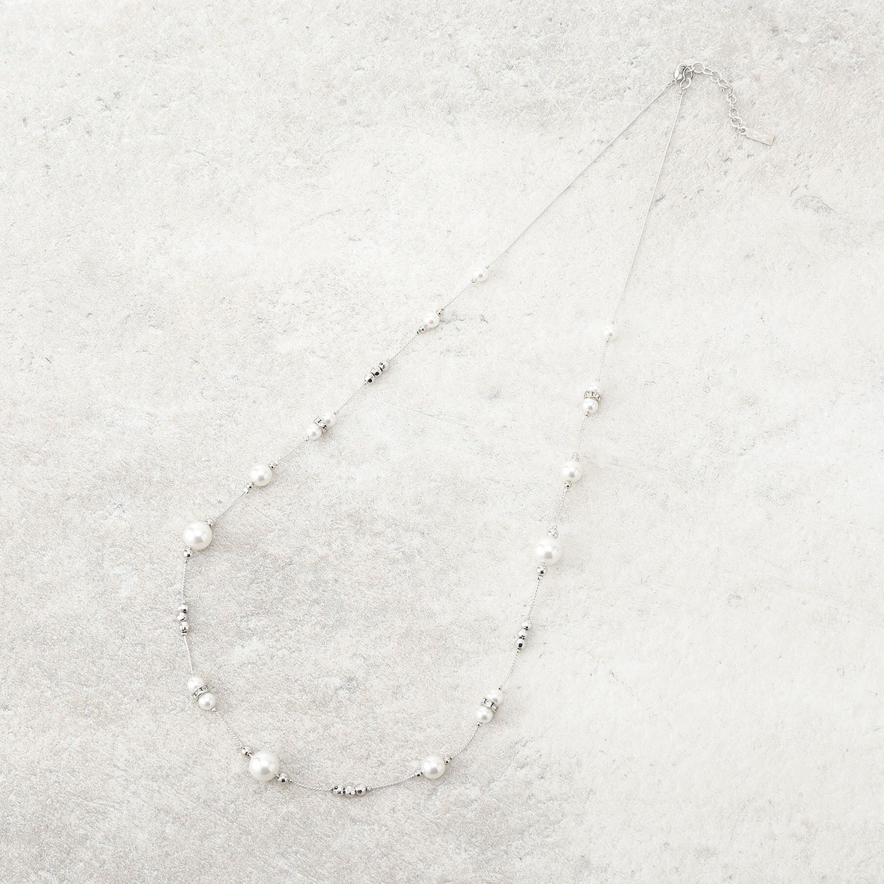 COUP DE CHANCE「【セレモニー】ロングパール調ネックレス」|ネックレス|シルバー(006)