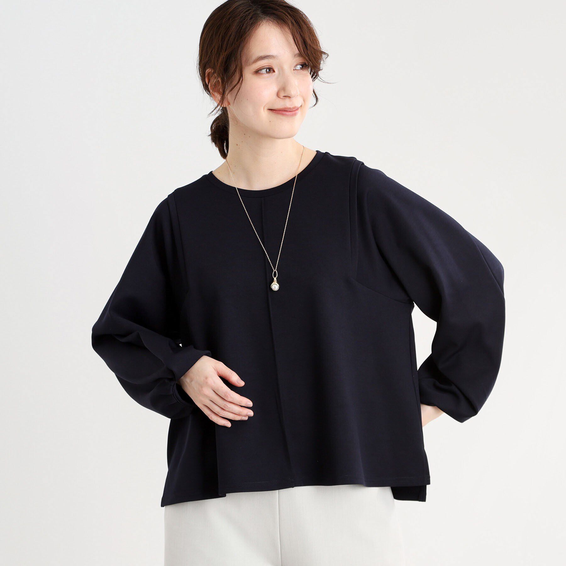 Reflect「【E‐QUALITY／洗える】ジャージプルオーバー」|Tシャツ・カットソー|ネイビー(094)