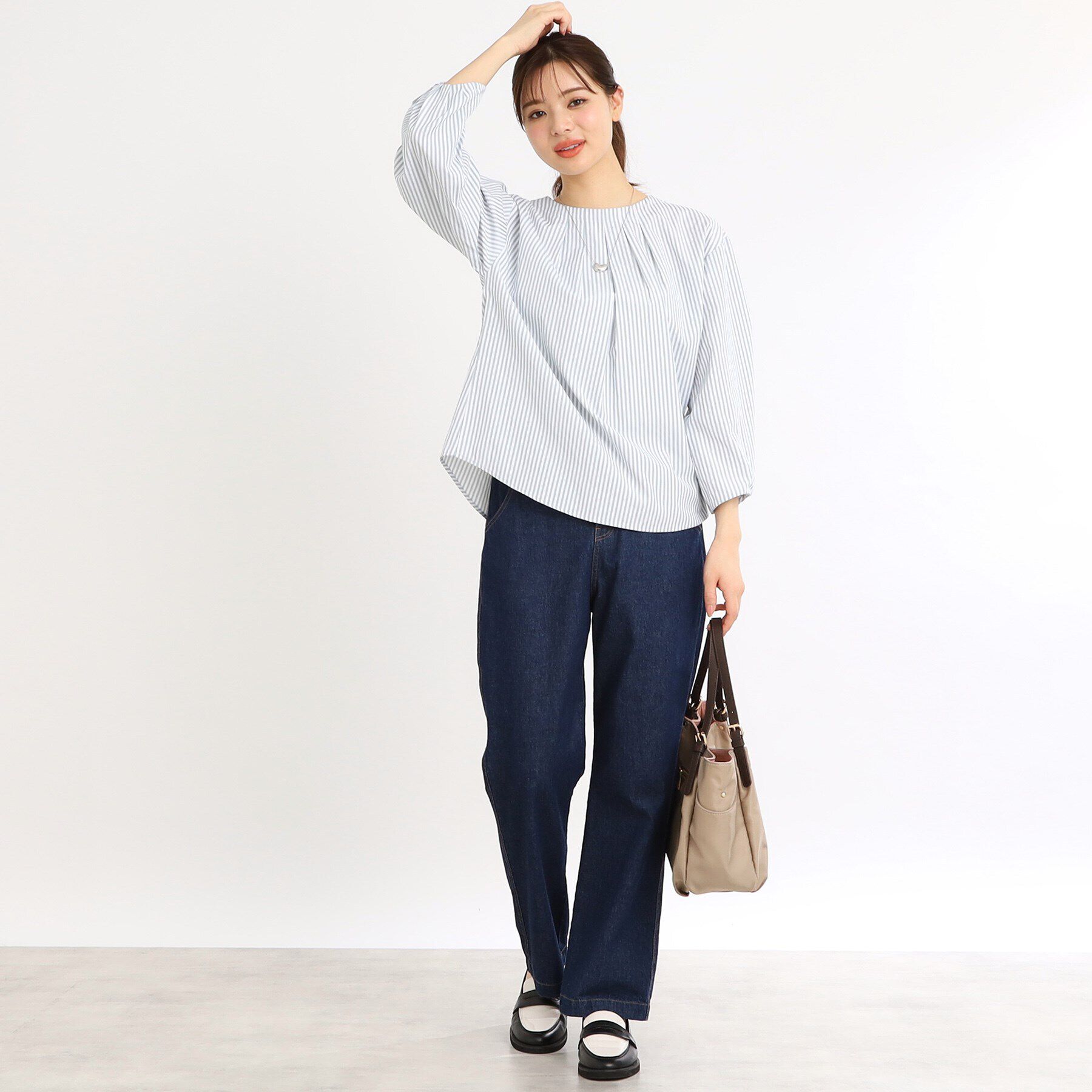 Reflect「【夏SALE／E‐QUALITY／手洗い可】タックディティールブラウス」|シャツ・ブラウス|