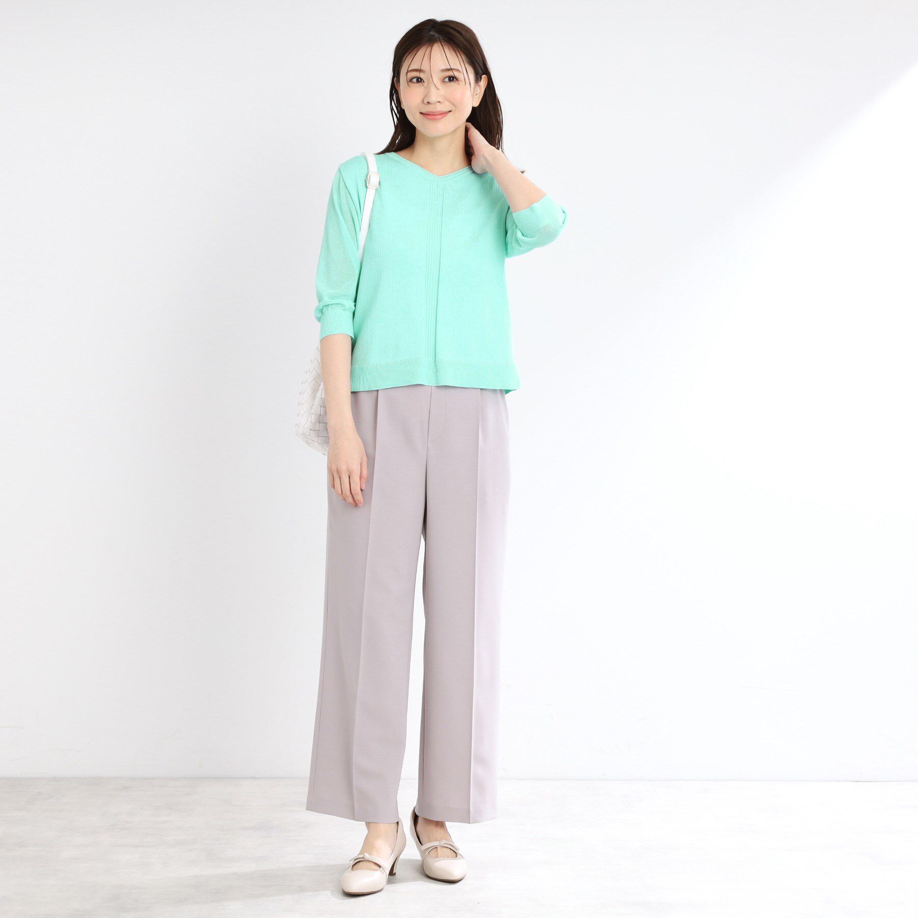 Reflect「【WEB先行カラーあり／手洗い可】透かし柄デザインニット」|ニット・セーター|