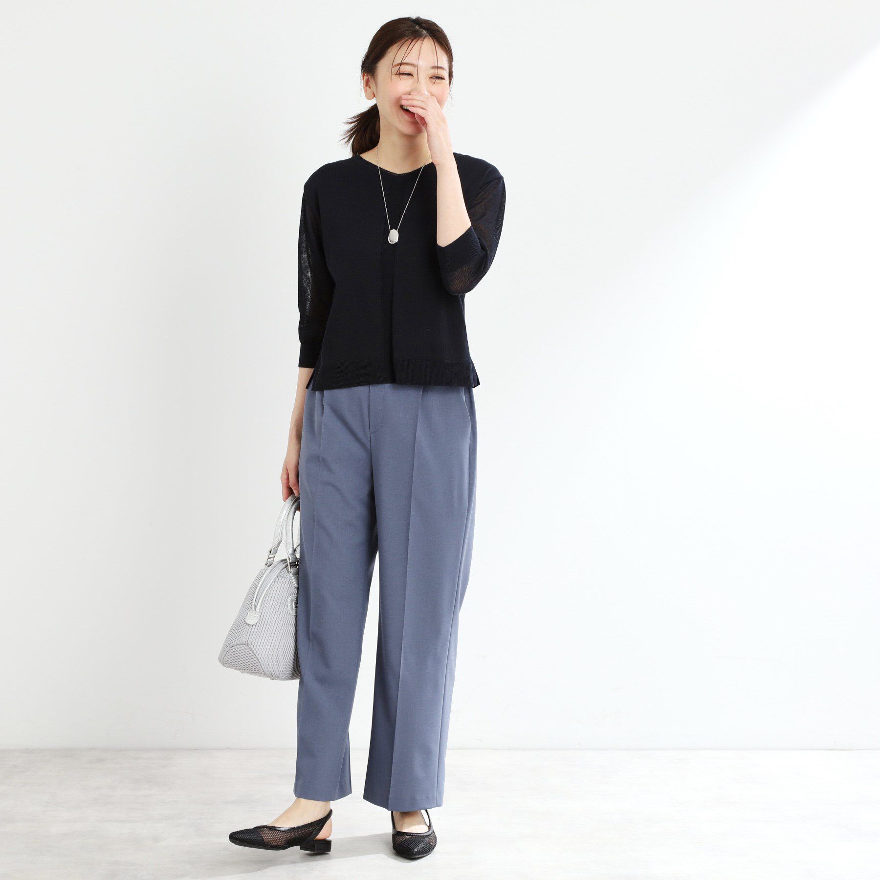 Reflect「【WEB先行カラーあり／手洗い可】透かし柄デザインニット」|ニット・セーター|